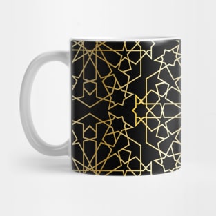 Elegant Black And Gold Moroccan Pattern Mug